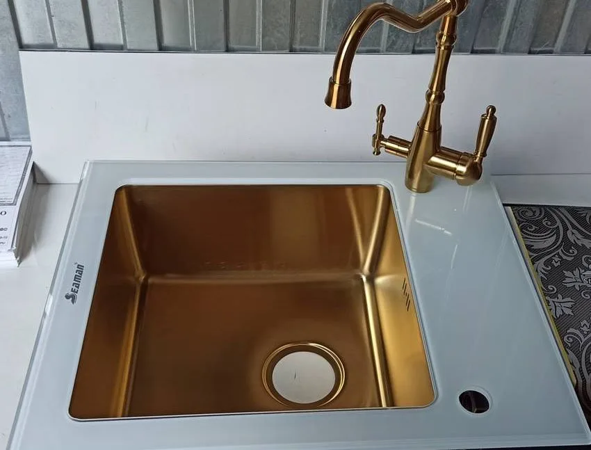 Смеситель для кухни Seaman Barcelone SSL-5387 gold  satin Sancos — официальный сайт