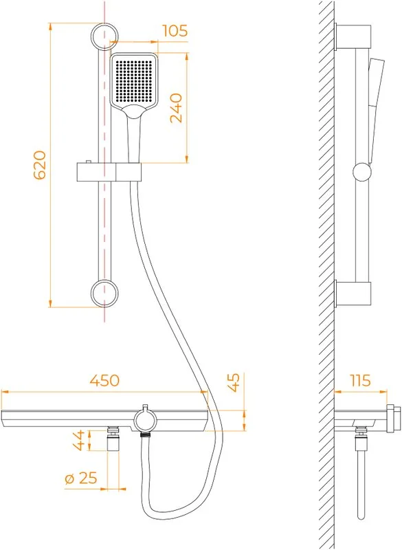 Смеситель для душа RGW Shower Panels SP-41Gr серый Sancos — официальный сайт
