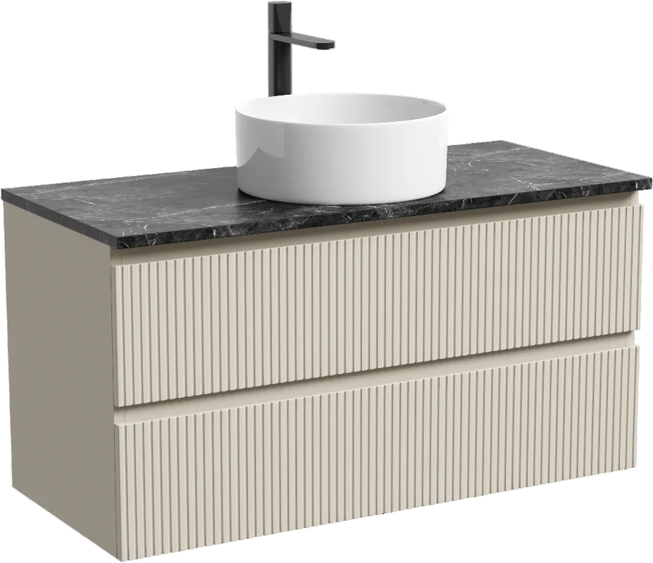 Тумба с раковиной Sancos Snob T 100 см, beige soft, столешница черный мрамор, раковина CN6032 Sancos — официальный сайт