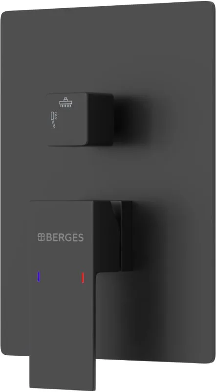 Душевой комплект Berges Figure 2S 071032, С ВНУТРЕННЕЙ ЧАСТЬЮ, черный матовый Sancos — официальный сайт