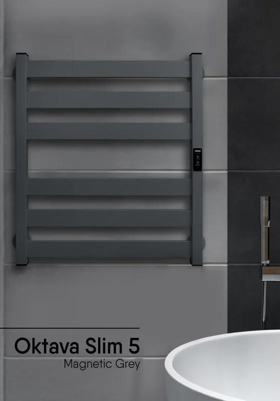 Полотенцесушитель электрический Indigo Oktava Slim 5 LСLOKS5E60-50MGRt серый Sancos — официальный сайт