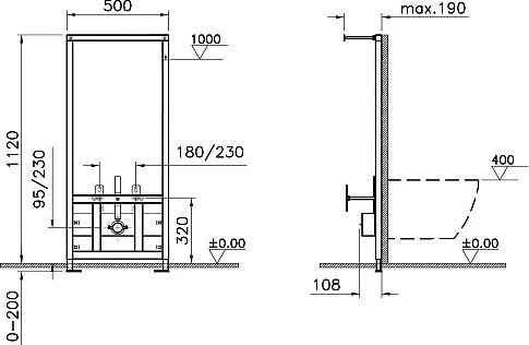 Система инсталляции для биде VitrA Frame 880-5800 Sancos — Оригинал