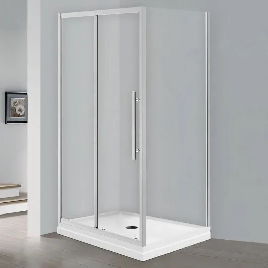 Душевой уголок Esbano Flex ESF-119PS-C 110х90 см, профиль хром, стекло прозрачное Sancos — официальный сайт