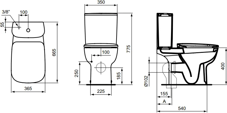 Чаша для унитаза-компакта Ideal Standard Esedra T283401 Sancos — официальный сайт