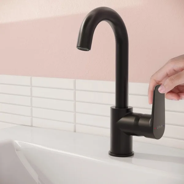 Смеситель для раковины VitrA Flow Soft A4316036EXP матовый черный Sancos — официальный сайт