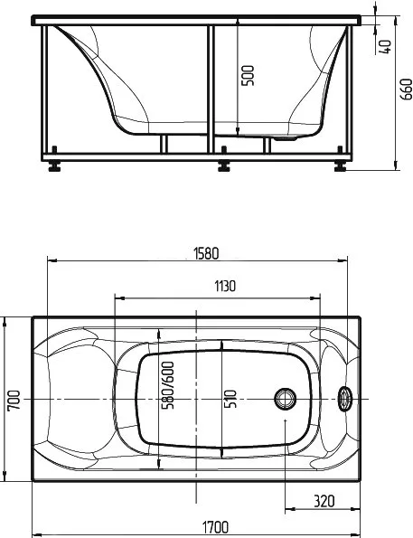 Акриловая ванна AQUATEK Альфа ALF170-0000066 170x70 см, левая, пристенная, белая, с каркасом Sancos — официальный сайт