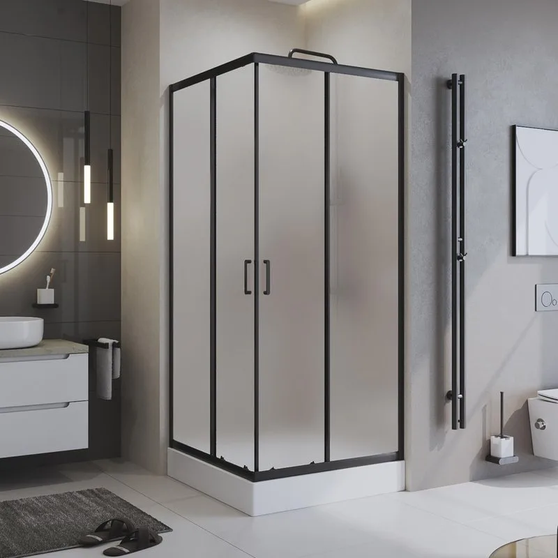 Душевой уголок BelBagno Uno -195 A 2 90 P Nero профиль черный, стекло punto Sancos — официальный сайт
