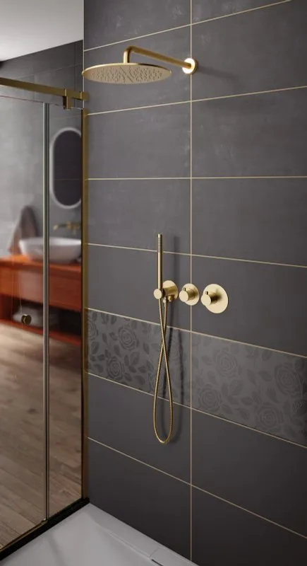 Душевой комплект Timo Saona SX-2359/17SM, С ВНУТРЕННЕЙ ЧАСТЬЮ, с термостатом, золото матовое Sancos — официальный сайт