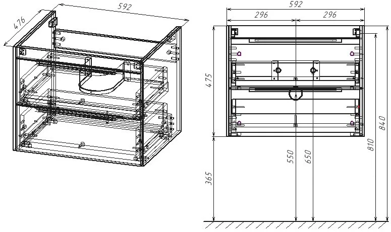 Тумба под раковину без столешницы Vincea Chiara 2D 60, подвесная, 2 ящика, натуральный дуб Sancos — официальный сайт