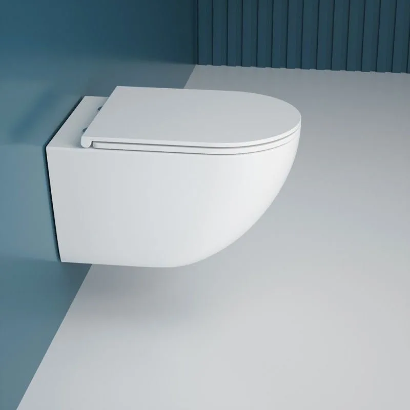 Подвесной унитаз Esbano Fortex-53T ESUPFORT53TW белый глянец безободковый, смыв Торнадо, с сиденьем  Sancos — официальный сайт