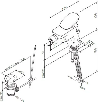 Смеситель для биде AM.PM Spirit V2.0 F70A83100 с донным клапаном Sancos — официальный сайт