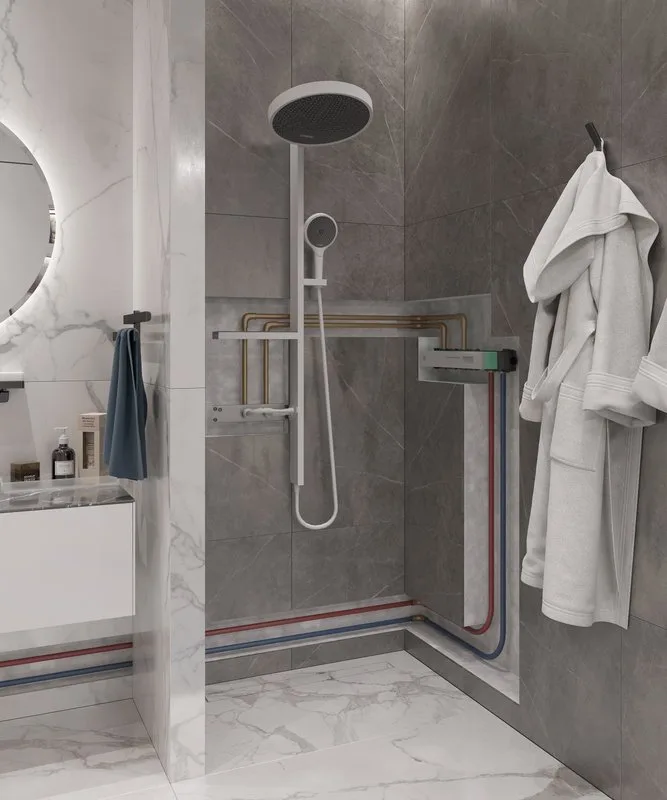 Душевая стойка Hansgrohe Rainfinity 26842700 Sancos — официальный сайт