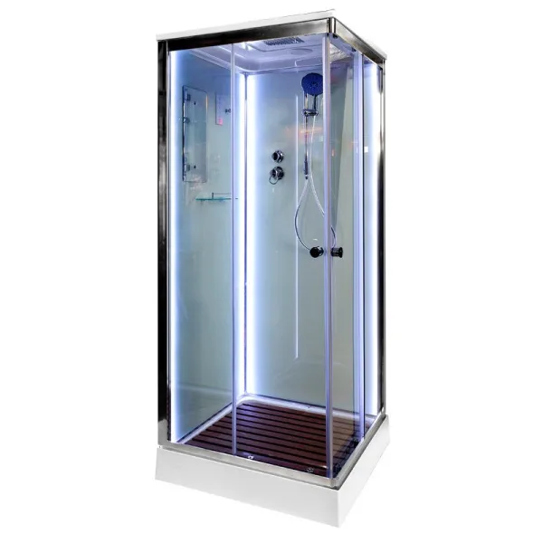 Душевая кабина DTO K409S 90х90, LED, профиль хром, стекло прозрачное Sancos — Оригинал
