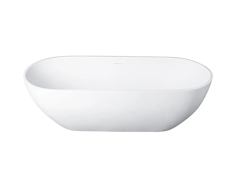 Ванна из искусственного камня Uni-Flo Oval 175x76 см, отдельностоящая белая глянцевая Sancos — официальный сайт