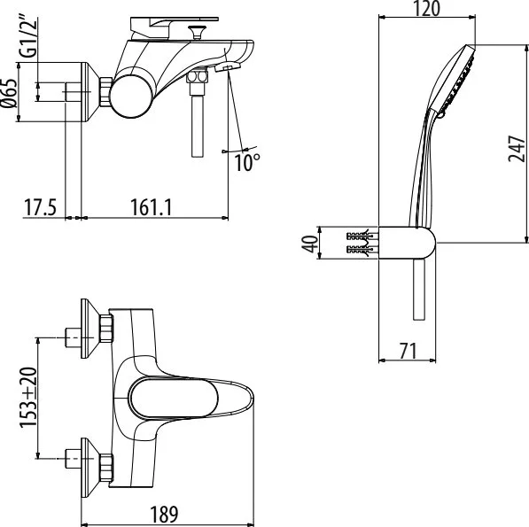 Смеситель для ванны с душем Gattoni H2OMIX 7000 7000070NO, nero opaco Sancos — официальный сайт