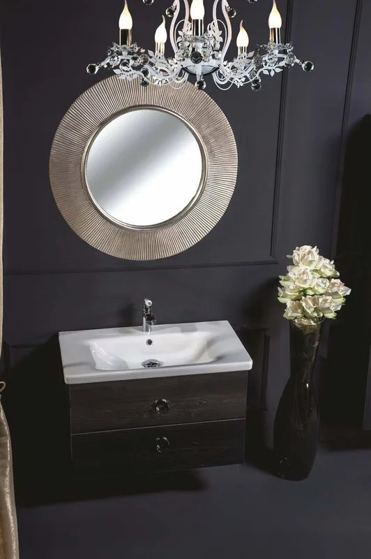 Тумба под раковину без столешницы Armadi Art NeoArt 80 black wood Sancos — официальный сайт