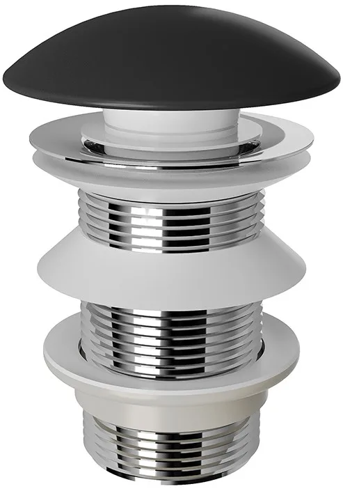 Донный клапан для раковины Aqueduto Ralo RAL0140 push-open, черный матовый Sancos — официальный сайт