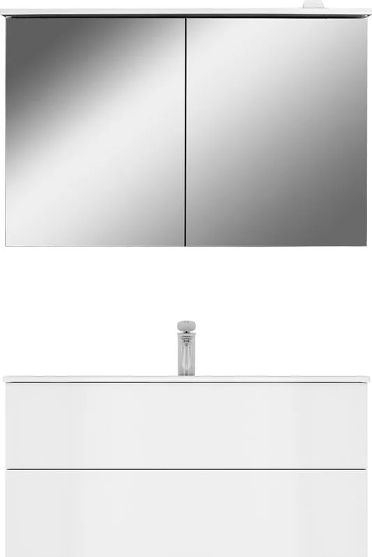 Зеркало-шкаф AM.PM Spirit V2.0 100 с LED-подсветкой, белый глянец Sancos — официальный сайт