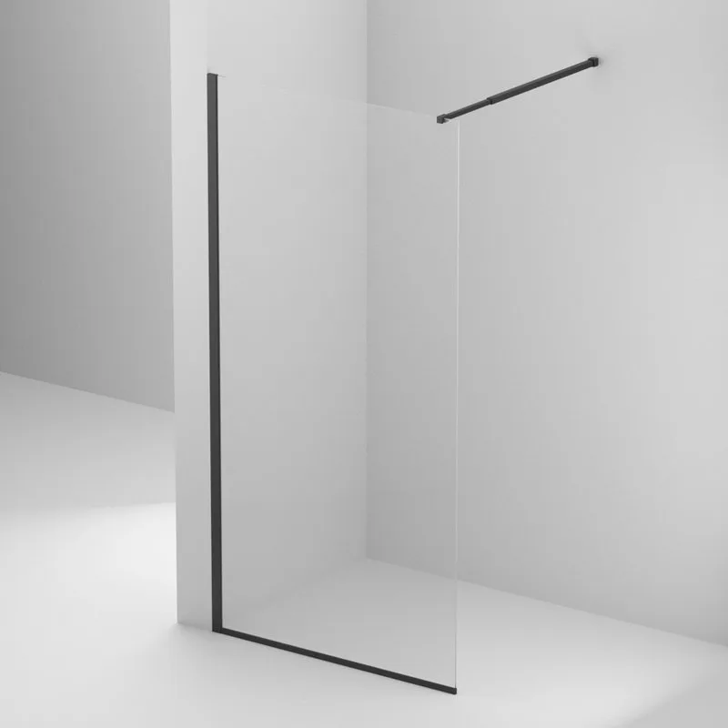 Душевая перегородка BelBagno Kraft 100 см, профиль матовый черный, стекло прозрачное Sancos — официальный сайт