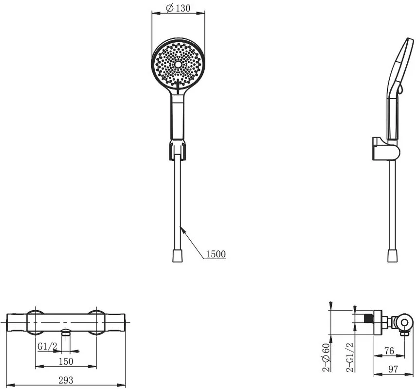 Термостатический смеситель Wonzon & Woghand WW-B3013-A-CR для душа, хром Sancos — официальный сайт