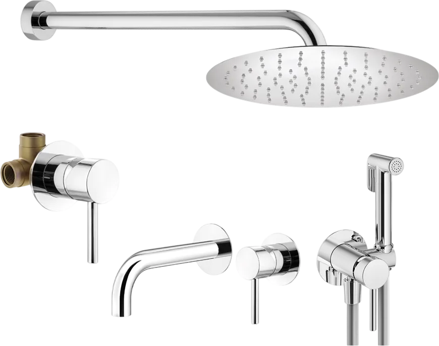 Комплект для ванной Plumberia Selection Ixo KITZXO01CR210 С ВНУТРЕННЕЙ ЧАСТЬЮ, хром Sancos — официальный сайт