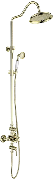 Душевая стойка AQUATEK Классик AQ2563PG, с термостатом, полированное золото Sancos — Оригинал