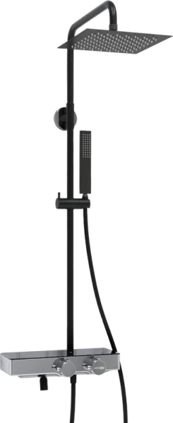 Душевая стойка Wasserkraft Abens 2000 A114.255.218.CB Thermo, с термостатом, черная