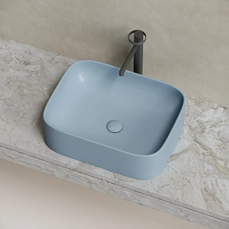 Накладная раковина Ceramicanova Element CN6052MHL серо-голубая матовая Sancos — официальный сайт