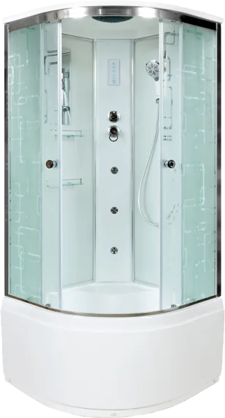 Душевая кабина DTO EM4590 с гидромассажем и электрикой (90х90х220),высокий поддон (50 см), профиль х Sancos — Оригинал