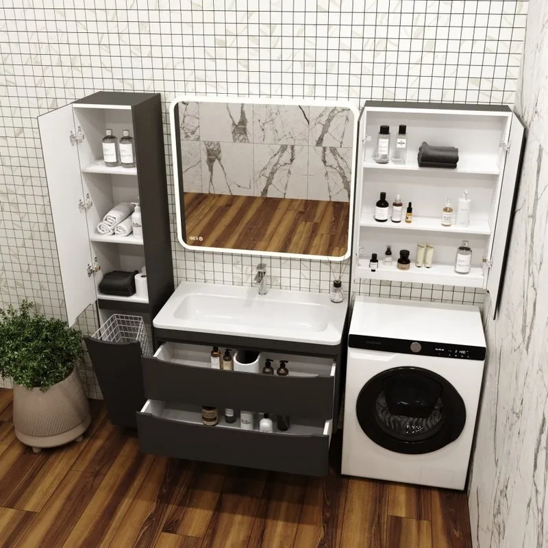 Шкаф над стиральной машиной Style Line Бергамо Мини Люкс Plus 60 антискрейч черный