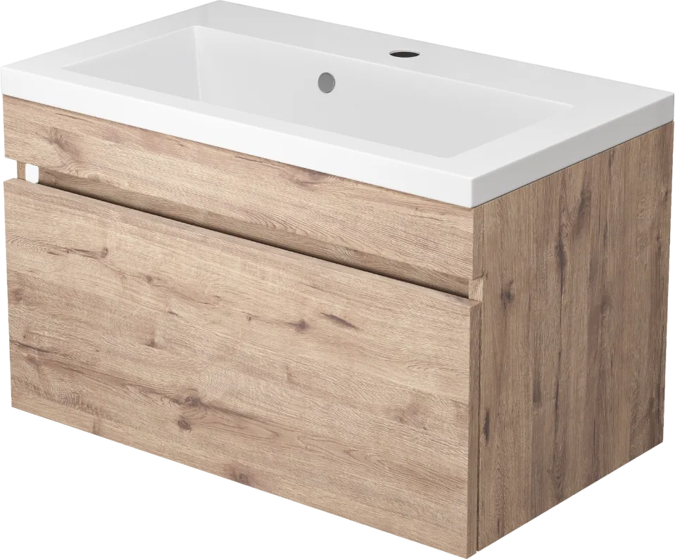 Тумба под раковину без столешницы Uperwood Eva 60 подвесная, 1 ящик, крафт табачный Sancos — официальный сайт