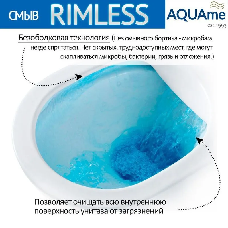 Унитаз безободковый подвесной с сиденьем микролифт, технология смыва Rimless, черный матовый Sancos — официальный сайт