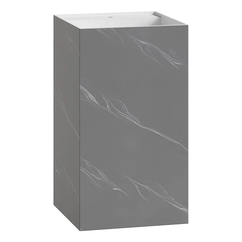 Раковина Boheme Cube 802-GR Corian 48х48х85 Grey base+white veins, напольная Sancos — официальный сайт