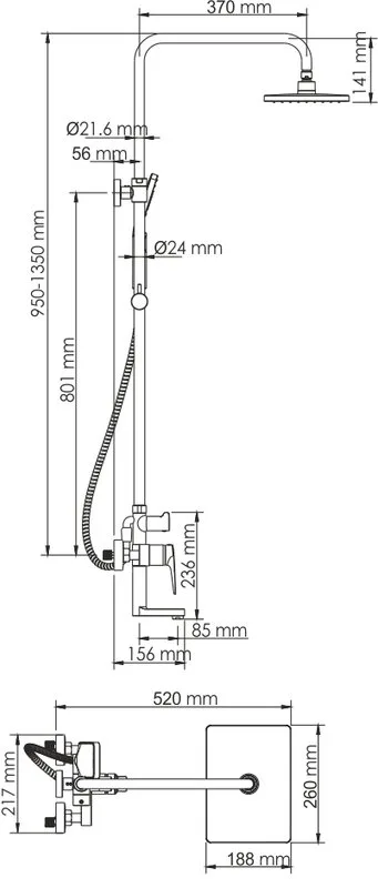 Душевая стойка Wasserkraft Aisch A15501 Sancos — официальный сайт
