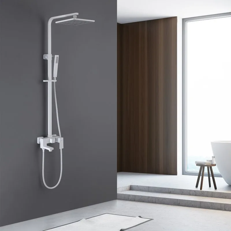 Душевая стойка Abber Daheim AF8216WL, матовая белая Sancos — официальный сайт