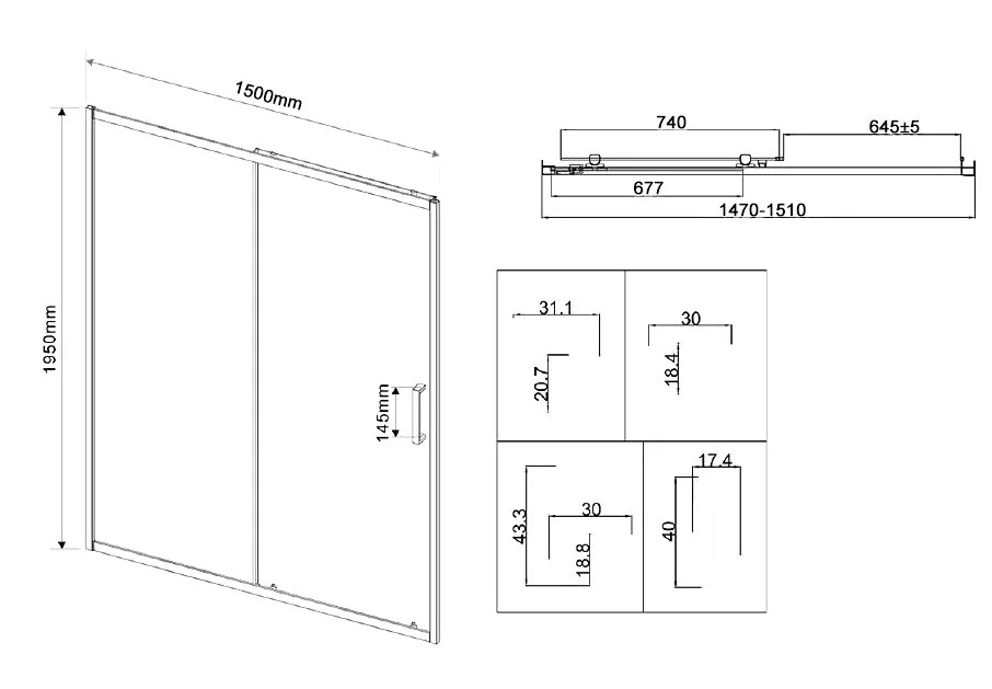 Душевая дверь в нишу Vincea City VDS-5CT150CLGM 150x195, профиль вороненая сталь Sancos — официальный сайт