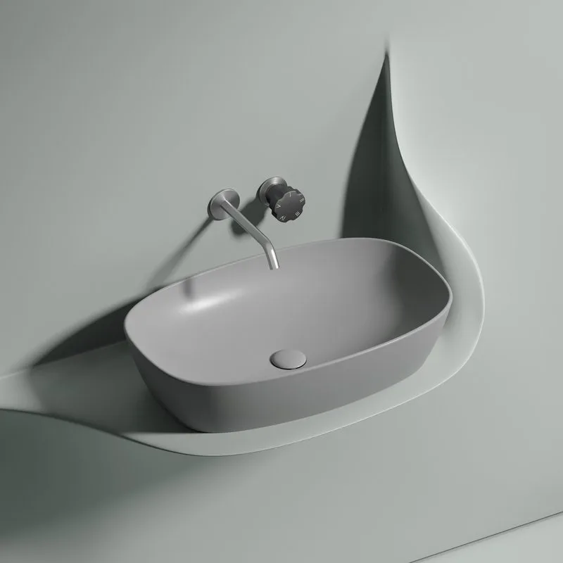 Накладная раковина Ceramicanova Element CN6049MSG серая матовая Sancos — официальный сайт