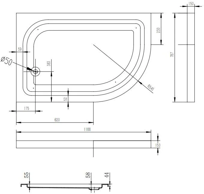 Душевой уголок Esbano ESR-8027А 120x80, L, с поддоном Sancos — официальный сайт