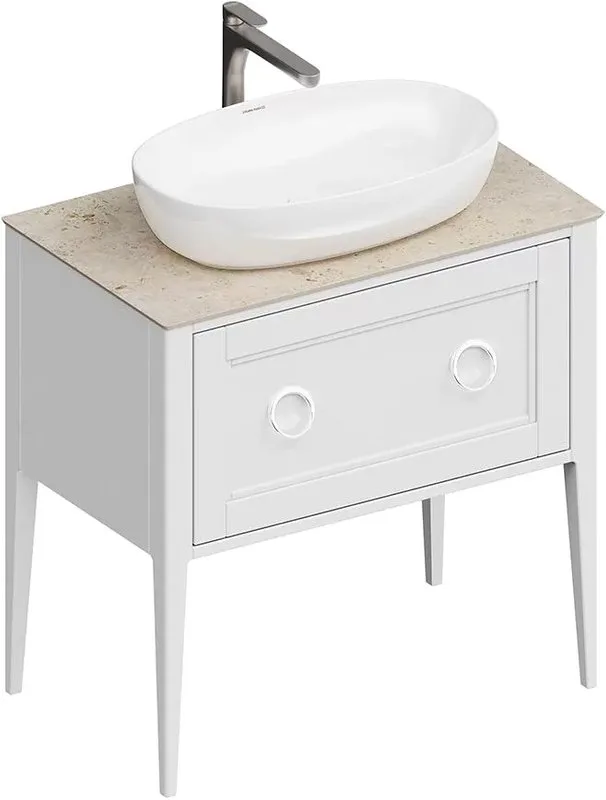 Тумба под раковину без столешницы KERAMA MARAZZI Plaza Classic Neo 80 с органайзером, белая матовая Sancos — официальный сайт