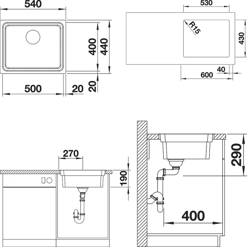 Мойка кухонная Blanco Etagon 500-IF Sancos — официальный сайт
