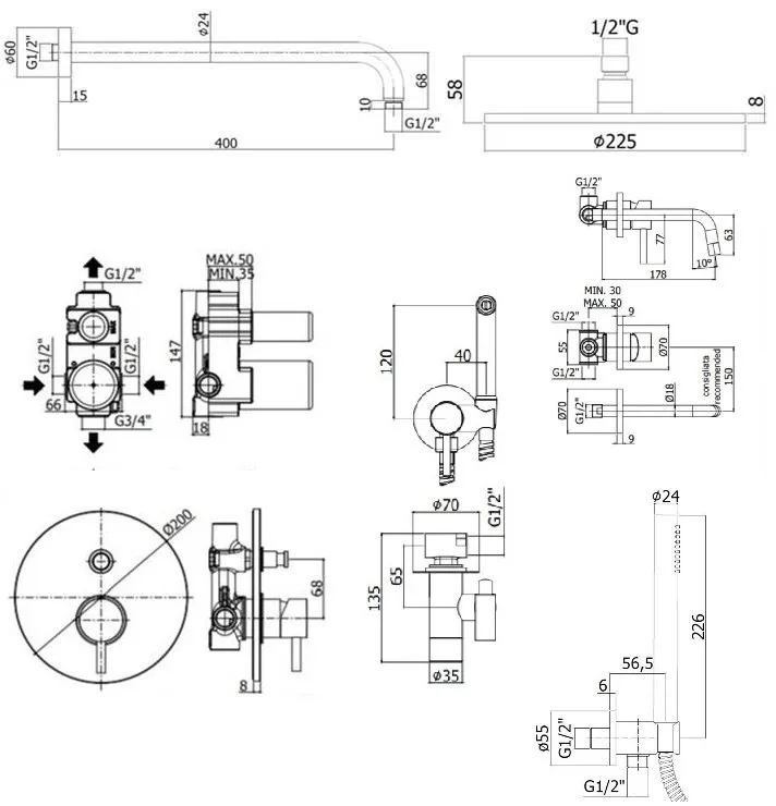 Комплект для ванной Paffoni Light KITZLIG015CR006 С ВНУТРЕННЕЙ ЧАСТЬЮ, хром Sancos — официальный сайт
