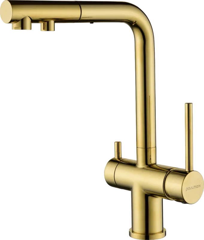 Смеситель для кухни Paulmark Serpentine Se213222-G золото Sancos — официальный сайт
