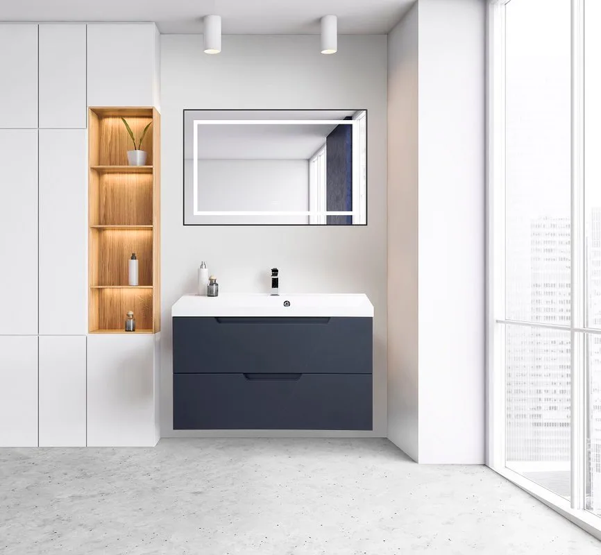 Зеркало BelBagno Kraft SPC-KRAFT-1085-685-TCH-WARM-NERO черное, с подогревом Sancos — официальный сайт