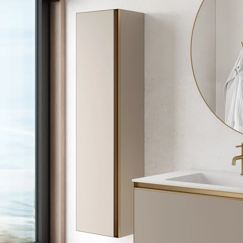 Шкаф-пенал для ванной Armadi Art Quatro daphne, профиль matt gold Sancos — официальный сайт