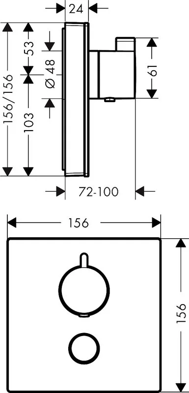 Термостатический смеситель встраиваемый Hansgrohe ShowerSelect Glass 15735400, для душа, матовый бел Sancos — официальный сайт