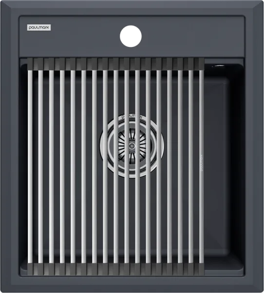 Мойка кухонная Paulmark Stepia + Step PM114651-AN+R375-BS антрацит