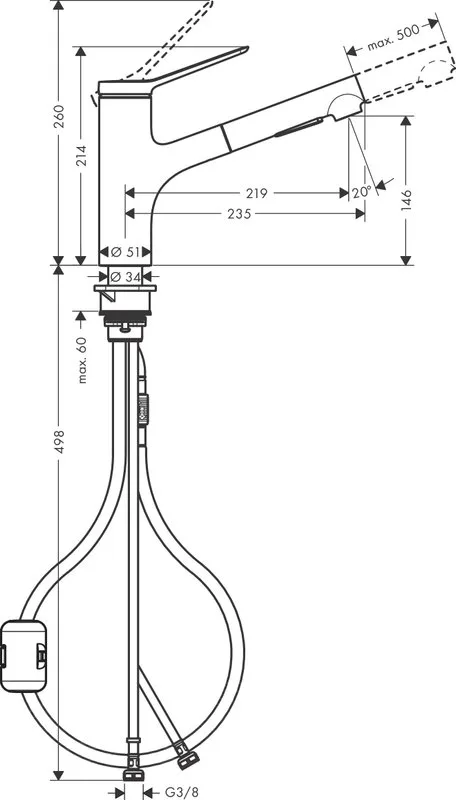 Смеситель для кухни Hansgrohe Zesis M33 74800670 черный матовый Sancos — официальный сайт