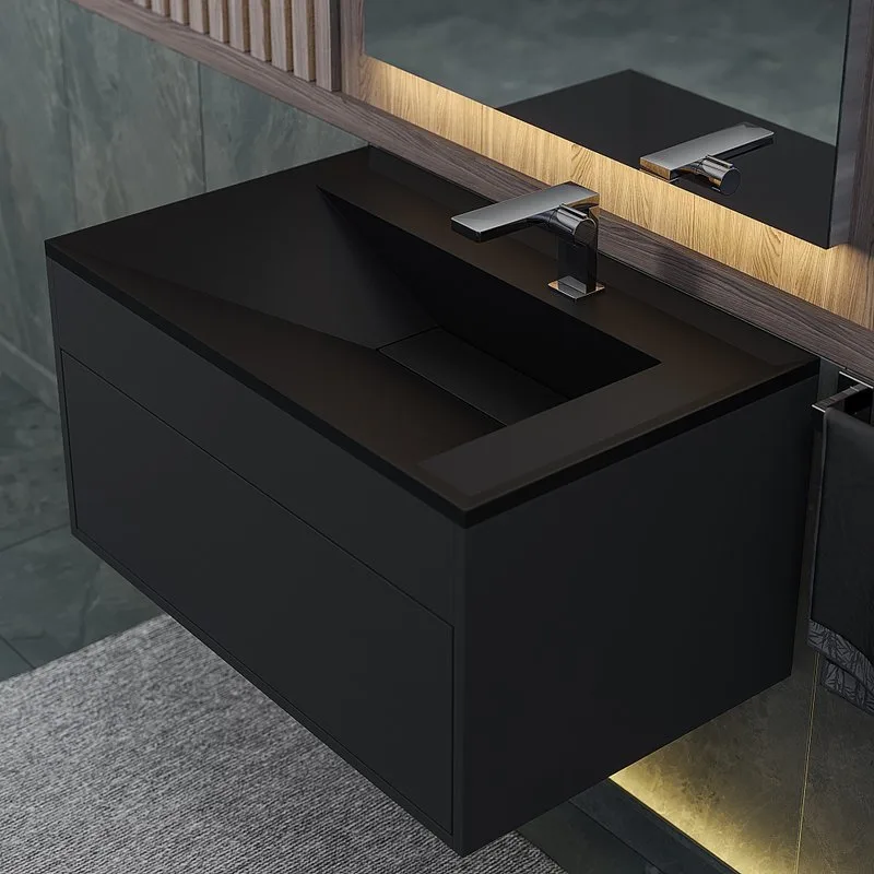 Мебельная раковина Uperwood Lotus Quartz 80 уголь Sancos — официальный сайт