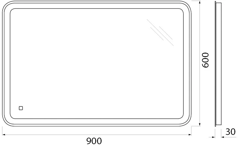 Зеркало BelBagno SPC-MAR-900-600-LED-TCH 90 Sancos — официальный сайт