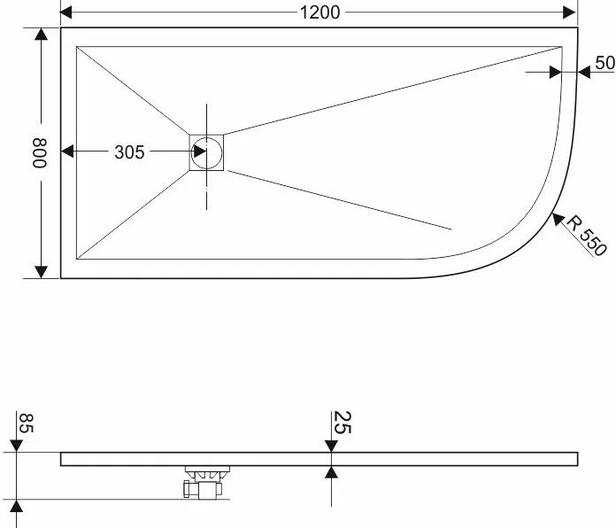 Поддон для душа RGW Stone Tray ST/AL-0128G 80х120 Sancos — официальный сайт